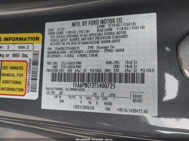 Ford Mustang Gt Fastback 2026 1FA6P8CF2T5400725 Image 9