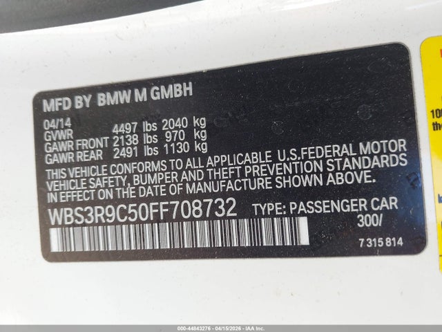 BMW M4 2015 WBS3R9C50FF708732 Image 9