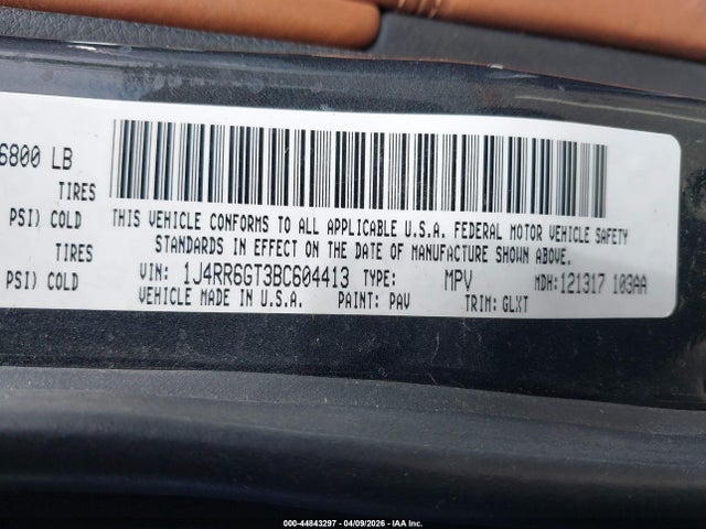 2011 JEEP GRAND CHEROKEE 1J4RR6GT3BC604413 Photo 8