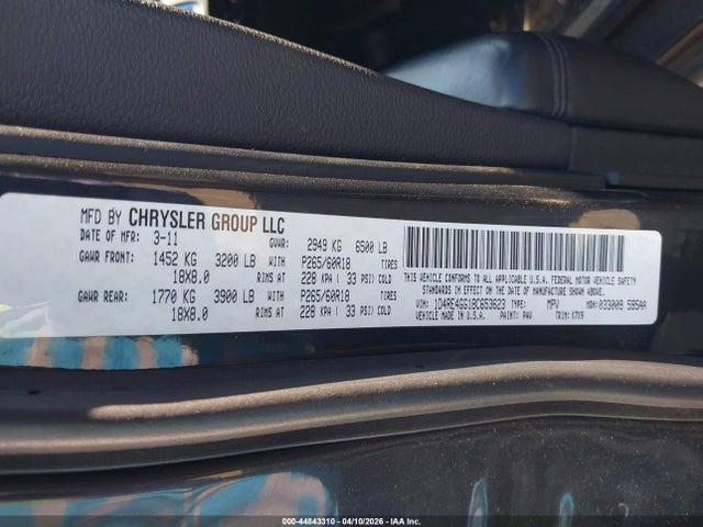 2011 DODGE DURANGO 1D4RE4GG1BC653623 Photo 8