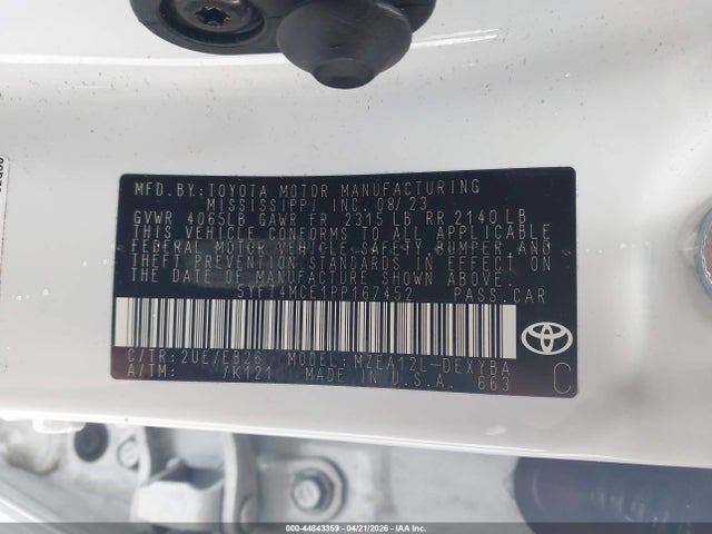 Aukcja sprzedaży 2023 Toyota Corolla Xse, vin: 5YFT4MCE1PP167452, numer aukcji: 44843359