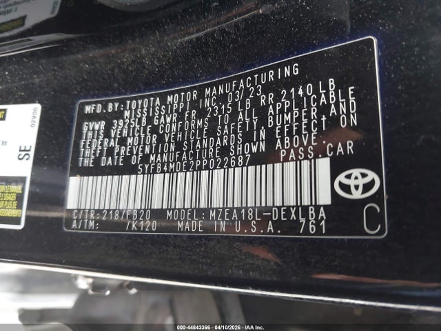 Toyota COROLLA LE 2023 5YFB4MDE2PP022687 Image 9