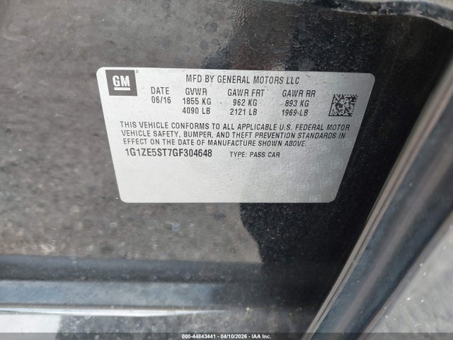 Aukcja sprzedaży 2016 Chevrolet Malibu 1lt, vin: 1G1ZE5ST7GF304648, numer aukcji: 44843441