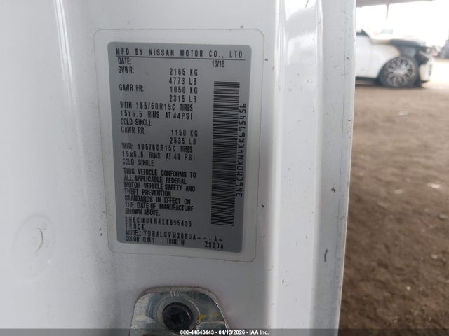 3N6CM0KN4KK695456 Nissan NV200 SV