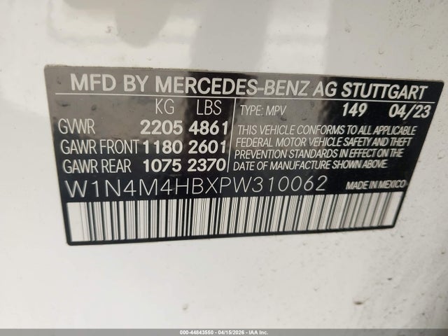 Aukcja sprzedaży 2023 Mercedes-benz Glb 250 4matic, vin: W1N4M4HBXPW310062, numer aukcji: 44843550