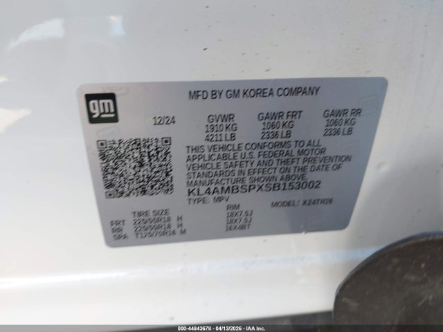 44843678 :رقم المزاد ، KL4AMBSPXSB153002 vin ، 2025 Buick Encore Gx Preferred Fwd مزاد بيع