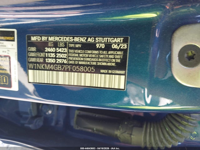 Aukcja sprzedaży 2023 Mercedes-benz Glc 300 Suv, vin: W1NKM4GB7PF058005, numer aukcji: 44843683