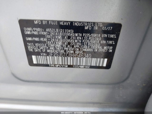 JF2SJGTC8HH546340 Subaru Forester 2.0xt Touring