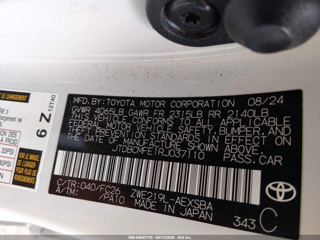 JTDBCMFE1RJ037110 Toyota Corolla Hybrid Se