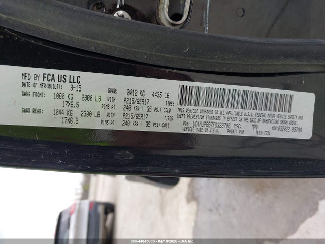 Aukcja sprzedaży 2015 Jeep Patriot Sport, vin: 1C4NJPBB7FD328706, numer aukcji: 44843800