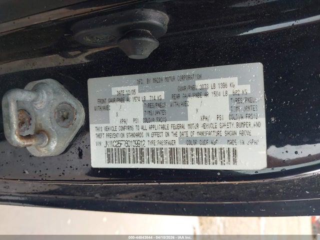Aukcja sprzedaży 2006 Mazda Mx-5 Touring, vin: JM1NC25F760109912, numer aukcji: 44843844