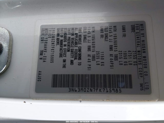 3N63M0ZN7FK715985 Chevrolet City Express 1lt