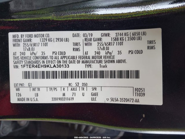 2019 FORD RANGER 1FTER4EH9KLA30133 Photo 8