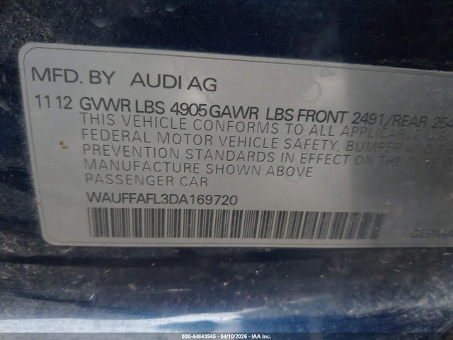 2013 AUDI A4 WAUFFAFL3DA169720 Photo 8