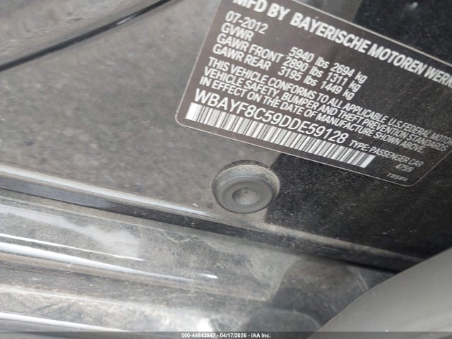 Aukcja sprzedaży 2013 Bmw 750li Xdrive, vin: WBAYF8C59DDE59128, numer aukcji: 44843947