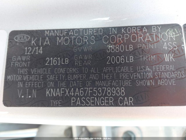 KIA FORTE LX 2015 KNAFX4A67F5378938 Image 9