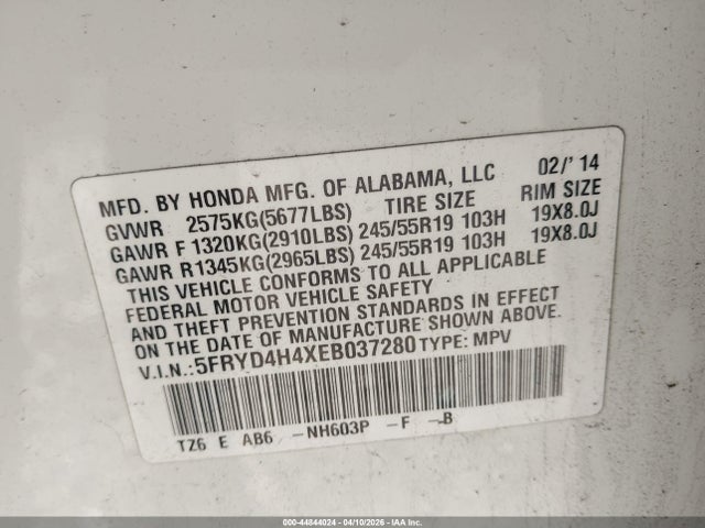 2014 ACURA MDX 5FRYD4H4XEB037280 Photo 8