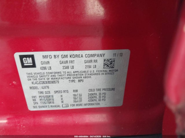 Aukcja sprzedaży 2014 Buick Encore Leather, vin: KL4CJCSB3EB590579, numer aukcji: 44844064