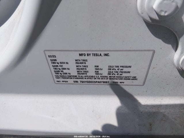Продажа на аукционе авто 2023 Tesla Model Y Awd/long Range Dual Motor All-wheel Drive, vin: 7SAYGDEE5PA079087, номер лота: 44844138
