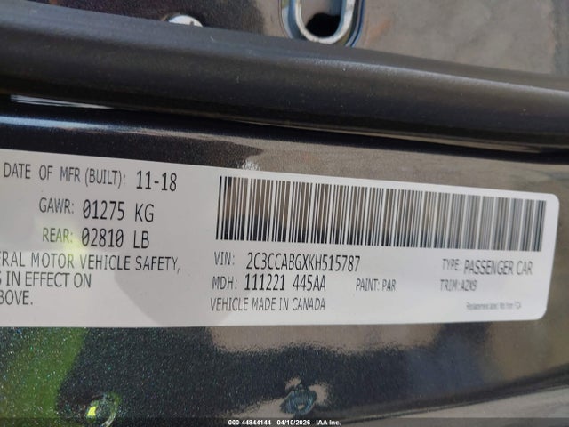 44844144 :رقم المزاد ، 2C3CCABGXKH515787 vin ، 2019 Chrysler 300 300s مزاد بيع