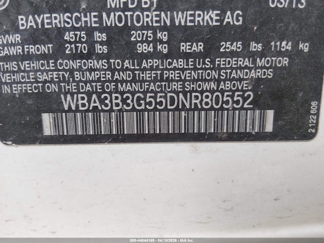 Продажа на аукционе авто 2013 Bmw 328i Xdrive, vin: WBA3B3G55DNR80552, номер лота: 44844169