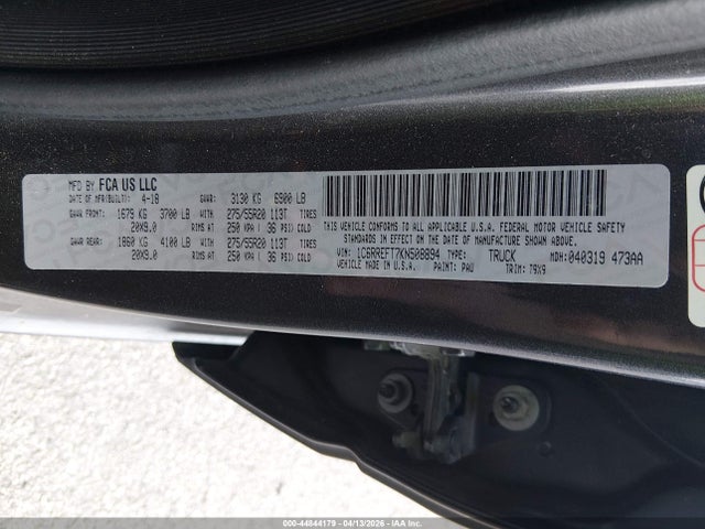 Aukcja sprzedaży 2019 Ram 1500 Big Horn/lone Star  4x2 5'7 Box, vin: 1C6RREFT7KN508894, numer aukcji: 44844179