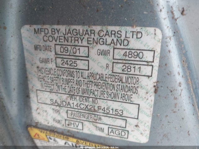 2002 JAGUAR XJ8 SAJDA14CX2LF45153 Photo 8