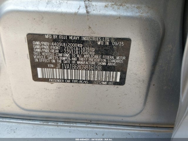 2016 SUBARU WRX JF1VA1B68G9816198 Photo 8