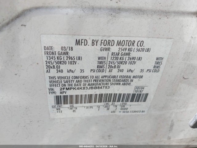 Ford Edge Titanium 2018 2FMPK4K83JBB84753 Image 9