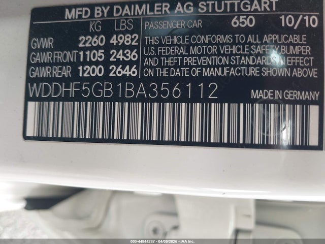 Продаж на аукціоні авто 2011 Mercedes-benz E 350, vin: WDDHF5GB1BA356112, номер лоту: 44844287