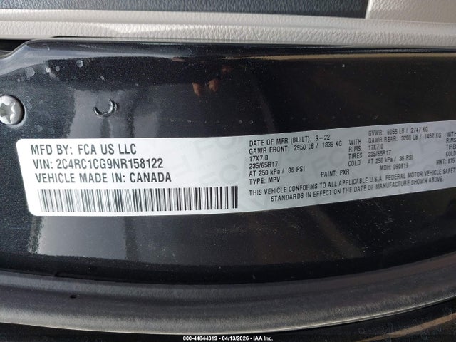 Chrysler Voyager Lx 2022 2C4RC1CG9NR158122 Image 9