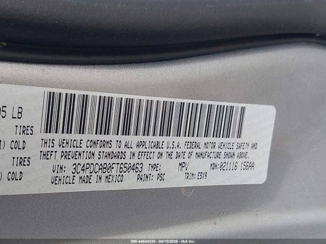 Продажа на аукционе авто 2015 Dodge Journey American Value Pkg, vin: 3C4PDCAB0FT650463, номер лота: 44844335