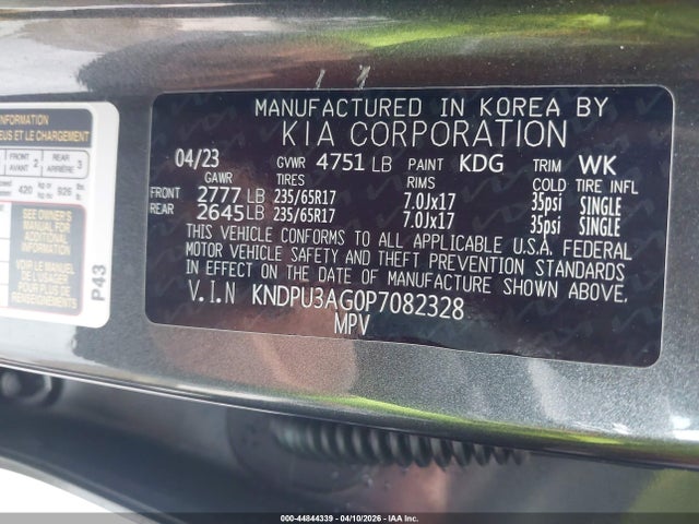 Продаж на аукціоні авто 2023 Kia Sportage Hybrid Lx, vin: KNDPU3AG0P7082328, номер лоту: 44844339