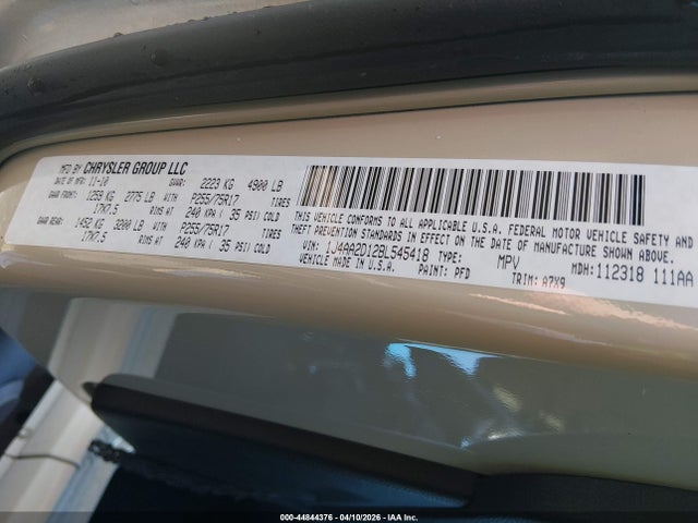 Продажа на аукционе авто 2011 Jeep Wrangler Sport, vin: 1J4AA2D12BL545418, номер лота: 44844376