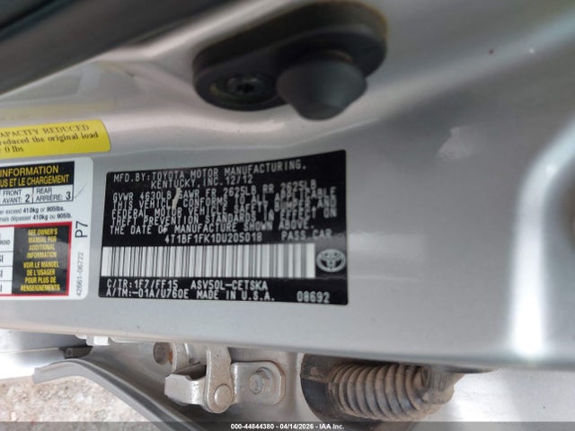 Продажа на аукционе авто 2013 Toyota Camry Se, vin: 4T1BF1FK1DU205018, номер лота: 44844380