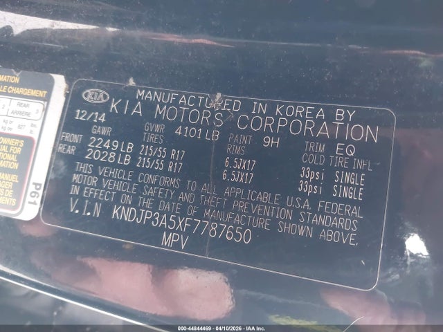 Продажа на аукционе авто 2015 Kia Soul +, vin: KNDJP3A5XF7787650, номер лота: 44844469