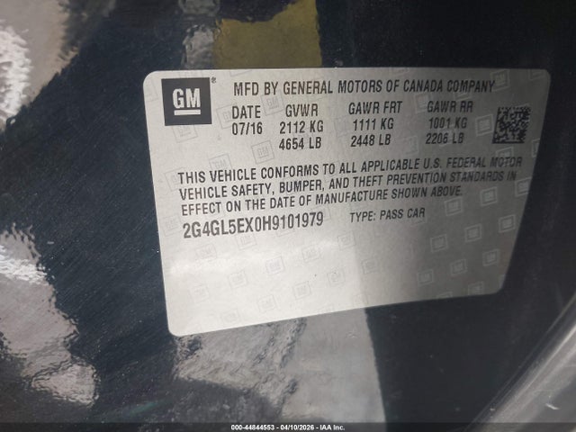Aukcja sprzedaży 2017 Buick Regal Turbo Sport Touring, vin: 2G4GL5EX0H9101979, numer aukcji: 44844553