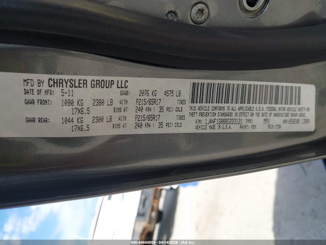 44844589 :رقم المزاد ، 1J4NF1GB8BD223121 vin ، 2011 Jeep Patriot Sport مزاد بيع