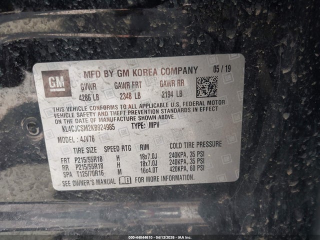 Aukcja sprzedaży 2019 Buick Encore Fwd Essence, vin: KL4CJCSM2KB924985, numer aukcji: 44844610