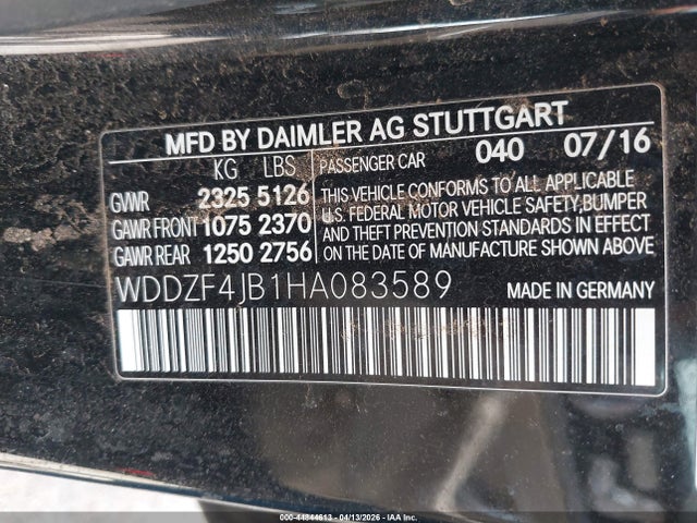 Продажа на аукционе авто 2017 Mercedes-benz E 300, vin: WDDZF4JB1HA083589, номер лота: 44844613
