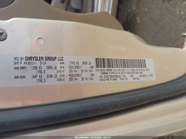 Aukcja sprzedaży 2015 Chrysler Town & Country Touring, vin: 2C4RC1BG4FR565221, numer aukcji: 44844636