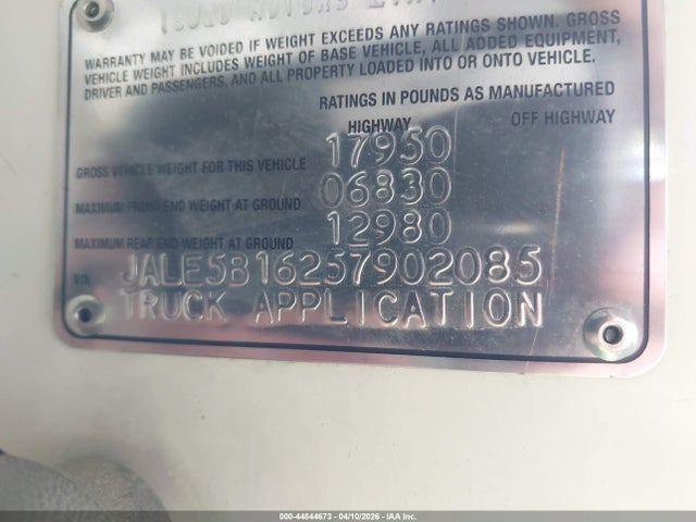 44844673 :رقم المزاد ، JALE5B16257902085 vin ، 2005 Isuzu Dsl Reg مزاد بيع