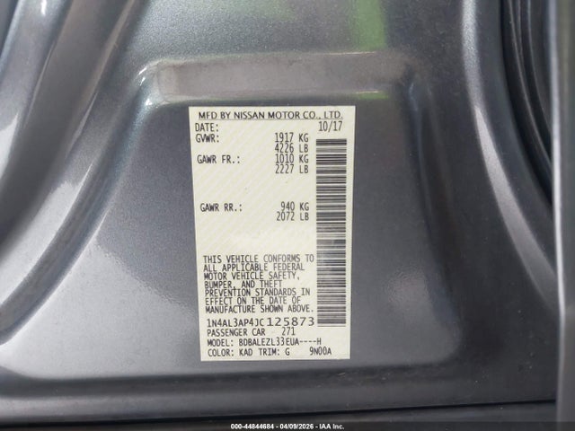 1N4AL3AP4JC125873 Nissan Altima 2.5 S