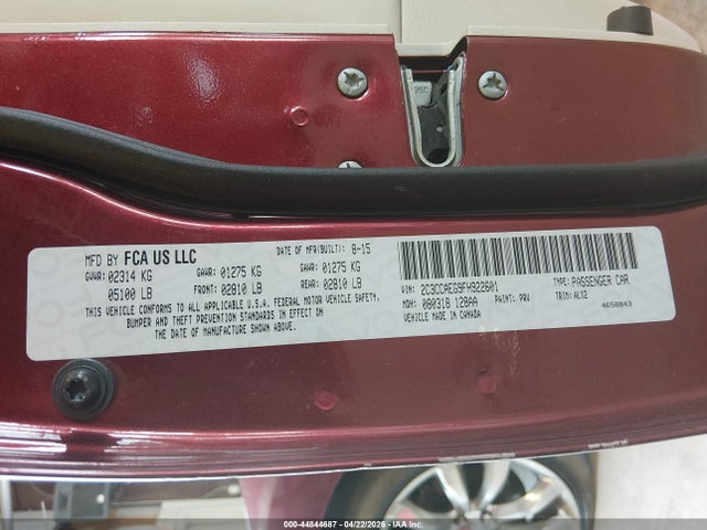 Aukcja sprzedaży 2015 Chrysler 300c, vin: 2C3CCAEG9FH922601, numer aukcji: 44844687