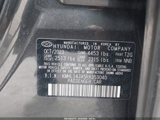 Aukcja sprzedaży 2024 Hyundai Sonata Sel, vin: KMHL14JA5RA353040, numer aukcji: 44844770