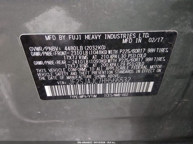 Subaru Forester 2.5i Limited 2017 JF2SJAJC7HH566532 Image 9