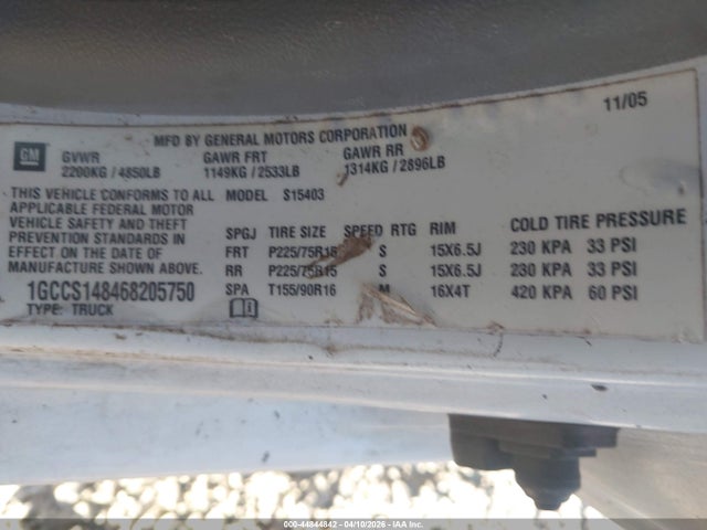 2006 CHEVROLET COLORADO 1GCCS148468205750 Photo 8