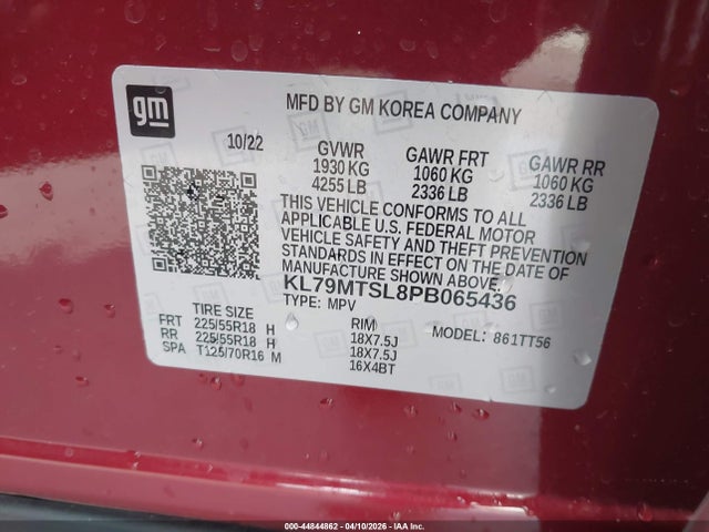 KL79MTSL8PB065436 Chevrolet Trailblazer Fwd Rs