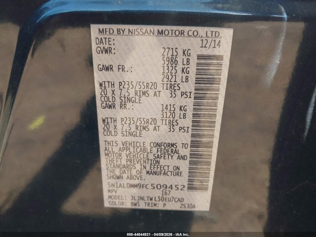 2015 INFINITI QX60 5N1AL0MM9FC509452 Photo 8