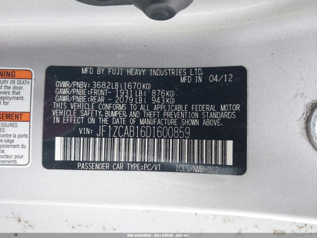 2013 SUBARU BRZ JF1ZCAB16D1600859 Photo 8